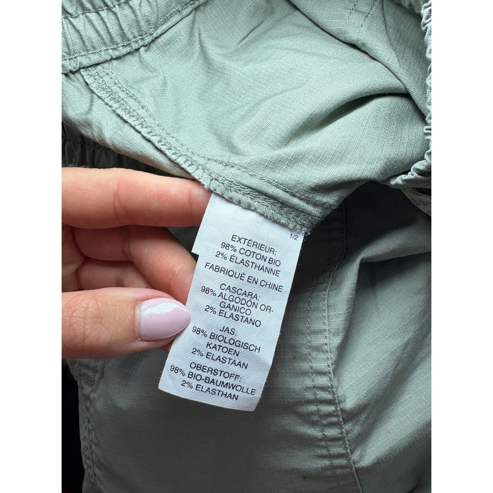 Vuori Ripstop Shorts Small Sage Green Raw Hem Elastic Waist Drawstring VW385 - Picture 6 of 6